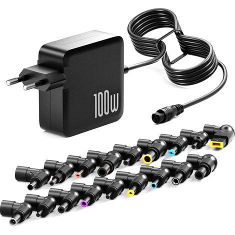 100W 90W 65W Chargeur Universel PC Portable pour HP ASUS Lenovo Acer Dell Toshiba Sony Samsung Chargeur Ordinateur avec 18 Connecteurs, Pas de USB-C (1/5)
