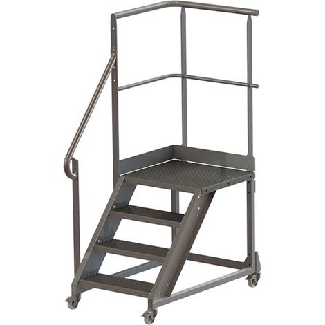 Stahlplattform mit 3 Stufen - max. Arbeitshöhe 2,60 m - PL600INOX260-GCGR