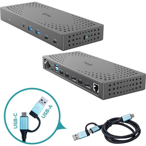 Estación Docking i-tec USB 3.0/USB-C/Thunderbolt Gen 2 3x4K 100W 4xUSB-A 2xUSB-C LAN Gris (1/4)