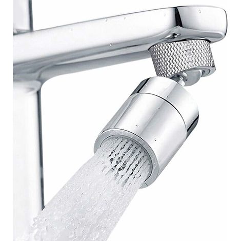 Aérateurs pour Robinet avec 80 Degrés Grand Angle Swivel Faucet Aerator Mousseur Robinet avec Double Fonction pour Cuisine, Salle de Bain-Chrome Poli