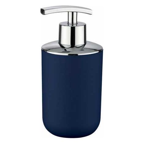 WENKO Dispenser sapone Brasil blu scuro Capacità: 0.32 l, TPE, 7.3 x 16.5 x 9 cm, Blu