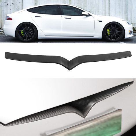 Fahrzeugmodifikation für Tesla Model S 2014-2021: Kühlergrillblende aus Trockencarbon (matte Oberfläche) (übergroß) (1/5)