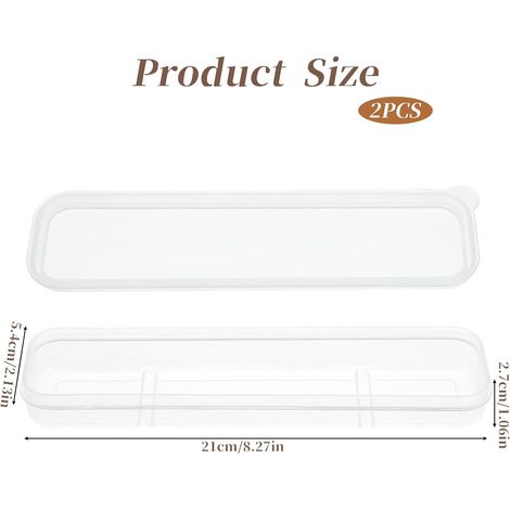 Set di 2 contenitori portatili da viaggio per posate, semplice porta posate da 20 cm con coperchio, porta posate pieghevole in plastica per il pranzo al sacco.