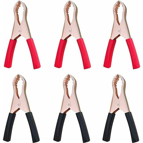 70mm Long Car Battery Alligator Clips, 50A Insulated Battery Clamps, Copper Wire Terminals for Cars, Trucks, Vehicles, Boats (1/5)