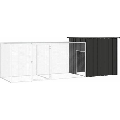 vidaXL Poulailler Anthracite 300x91x100 cm Acier galvanisé (1/5)