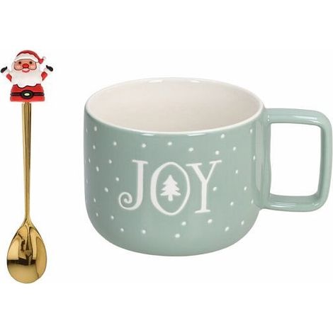 Tazza Tazzone Latte Mug + Cucchiaino con Babbo Natale 420 cc Tognana (1/2)