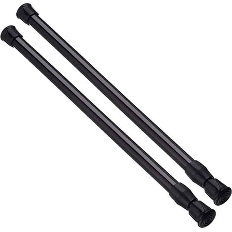 Lot de 2 barres de tension extensibles pour rideaux et placards, 40 à 70 cm, blanches, à ressort. (1/5)