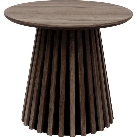 Tavolino da appoggio Osaka in impiallacciatura di rovere affumicato ø50 cm (1/2)