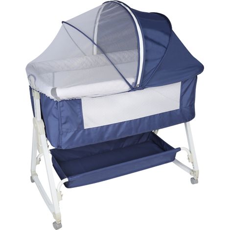 Lit Bébé Berceau Cododo pour Bébé 0-36 Mois - Hauteur Réglable - Matelas Inclus (1/5)