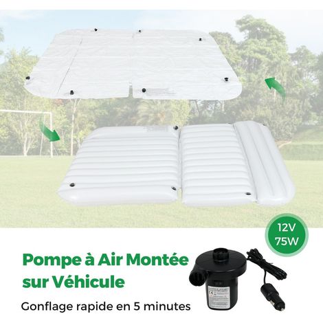 Inflatable SUV Mattress for Car Camping Thick Travel Bed with Air Pump Double Sided Flocking and Carry Bag White (1/5)