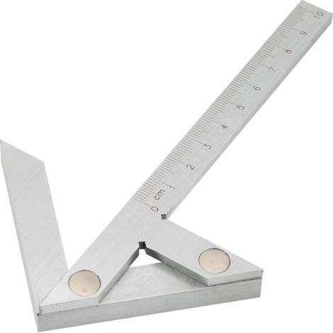 Jauge de centrage carrée, 100 x 70 mm, marquage à Barres Rondes, viseur Central, Angle de Mesure (1/5)