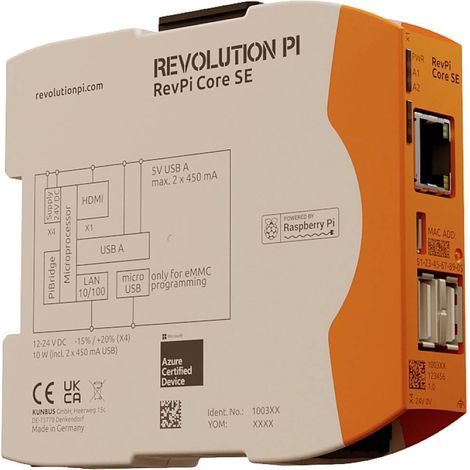 Revolution Pi by Kunbus RevPi Core SE 32 GB PR100367 Modulo di controllo PLC 24 V/DC