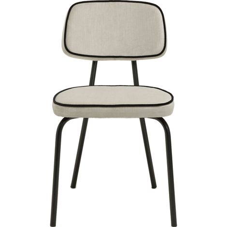 Chaise en Velours uni Dalila et passepoil noir YSABEAU (1/4)
