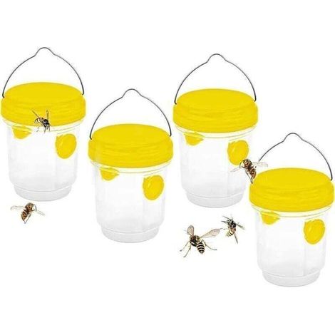 Piege Frelon Asiatique,Piege A Guepes Et Frelons Exterieur À Suspendre,Kit Piege A Frelon pour Bouteille Plastique Interieur, Piege Moustique, Mouche, Moucheron ,4PC (1/5)