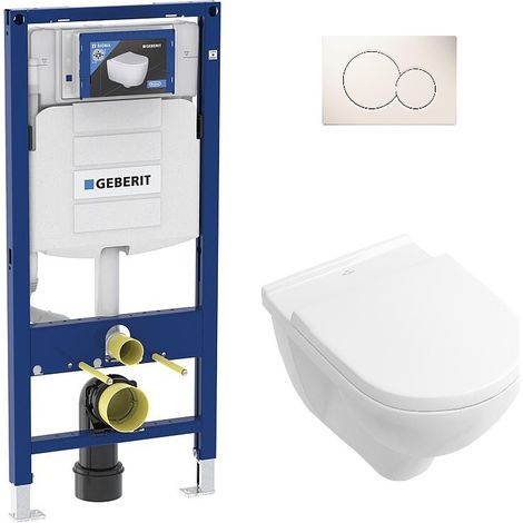 Pack Bati support Geberit et WC Villeroy & Boch suspendu sans épaulement (1/5)