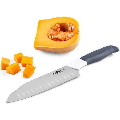 Couteau de Chef Santoku, 18cm, Lame Japonaise en Acier Inoxydable, Couteau Cuisine, Manche Ergonomique et Anti-Dérapant, Passe au Lave-Vaisselle (1/2)