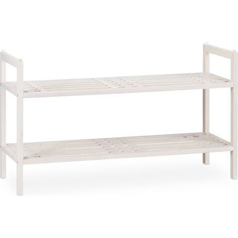 Scarpiera impilabile dal design moderno 41 x 69 x 27 cm per 6 paia pratica custodia in legno bianco 130009008