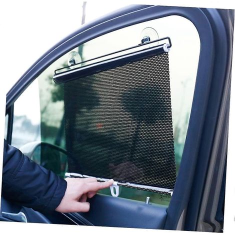 2 pare-soleil rétractables pour vitres de voiture, 40 x 60 cm, anti-éblouissement, installation facile. (1/4)