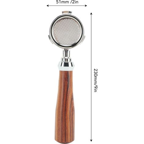 Ortviai Portafiltre nu sans fond pour machine à café DeLonghi DEDICA ARTE EC0680/EC0685 en acier inoxydable 51 mm (1/4)