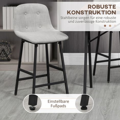 Table de bar 5 pièces avec tabourets, ensemble repas pour cuisine, table bistrot avec 4 chaises, métal, marron clair, 120x60x91 cm (1/5)