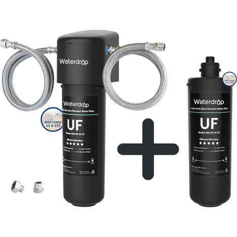 Waterdrop Filtre sous évier 10UA-UF à ultrafiltration 0,01 µm pour réduction des bactéries, 30 000 L, avec 1 WD-RF10-UF (1/5)