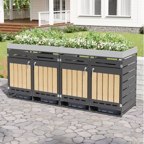 Armadio mobile esterno 4 vani con fioriera 262 cm OKMYHOME (1/5)