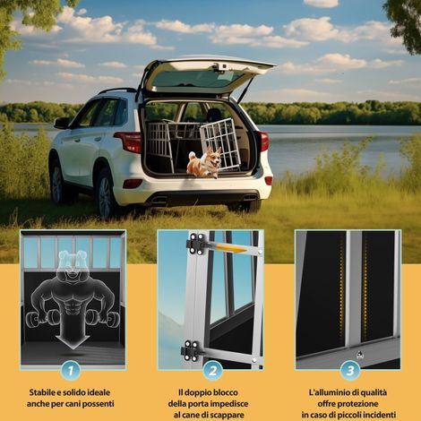 Cadoca Trasportino per Cani Auto Box da Viaggio per Animali per Tutti i Cofani di Auto Ibride Alluminio Cuccetta per Aereo Varie Misure Trasportino per cani XXL
