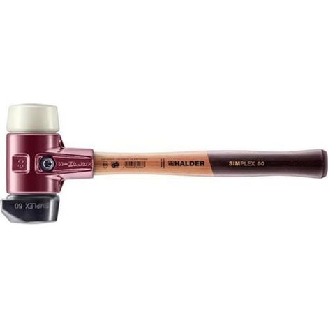 HALDER SIMPLEX Schonhammer Ø 60 mm Gummi / Nylon mit Standfuß und Termpergussgehäuse (1/4)