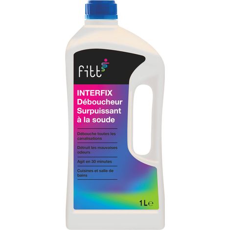 Fitt – Déboucheur chimique de canalisation 1L – Élimine les bouchons organiques – Pour WC et éviers – Nettoyage efficace des canalisations (1/5)