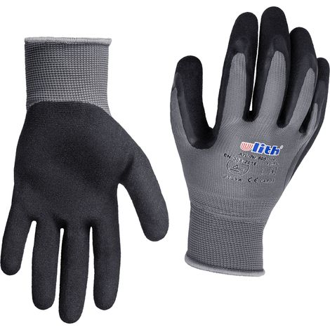 alca® Arbeitshandschuhe Latex Größe L – Feinstrick, rutschfest, atmungsaktiv, CE CAT II, EN 388, für Montage & Werkstatt