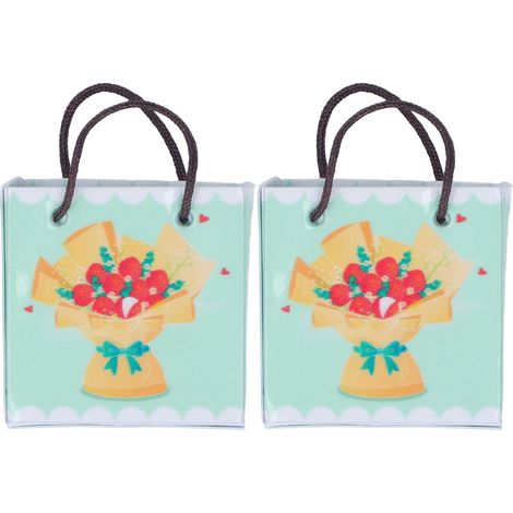 Sac en papier miniature 1:12, lot de 2 sacs de courses réalistes pour maison de poupée, décoration simulation collection (1/5)