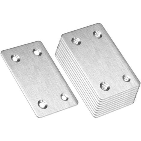 10 connecteurs de tôle d'acier plats fixes verticaux supports de réparation plats fixes à angle droit meubles de réparation plats fixes (1/5)