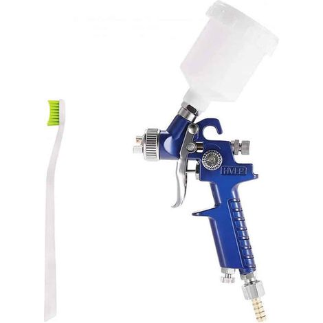 MINI AEROGRAFO HVLP SERBATOIO SUPERIORE PLASTICA 100ml 120CC PISTOLA 106OX