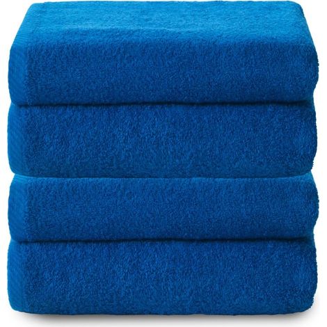 Lot de 4 Serviette de Bain Grande Taille 100% Coton Drap de Douche 70 x 140cm 400g Douces, Absorbantes et Résistantes Ensemble Idéal pour Une Salle de Bain Moderne (1/4)