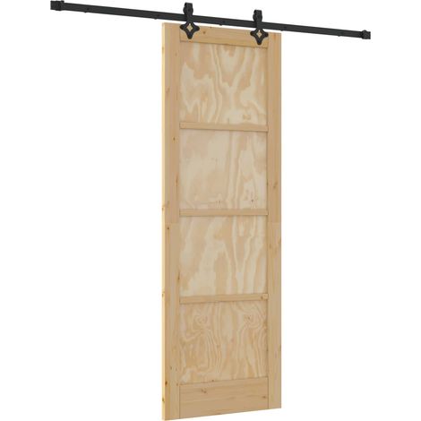 Maison Exclusive - Schiebetür Natürlich und Schwarz 73,5 x 211 cm