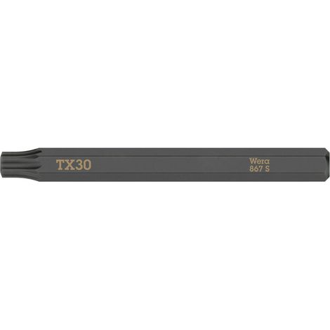 WERA Bit 867 S TORX 30 x 70 mm 1/4 ″ TORX 30 longueur 70 mm 5 pièces ( 4000827266 ) (1/4)