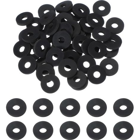 50 Pcs M6.4 Rondelles Plates 6.4mm ID 19mm OD 3mm Épais Noir (1/5)