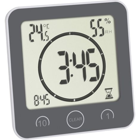 TFA Dostmann Bad- /Küchenuhr mit Timer Timer Grau digital (1/5)
