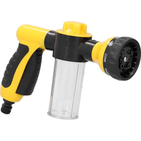 Pistolet eau avec distributeur de mousse, modes sortie, nettoyeur haute pression voiture, et (jaune)