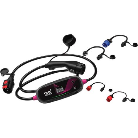 Cord EVIRA Professional 10m Portable EV Charger 2.3kW to 22kW w/ UK adaptor kit