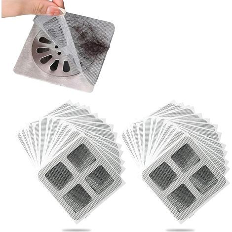 100 autocollants anti-cheveux pour douche, autocollants de résistance pour siphon de sol, autocollants carrés pour siphon de sol (1/5)