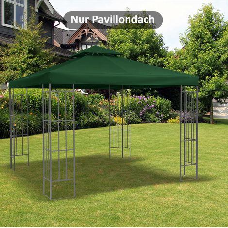 Toile de pavillon de remplacement 3 x 3 m en polyester hydrofuge vert DESVIAE (1/5)