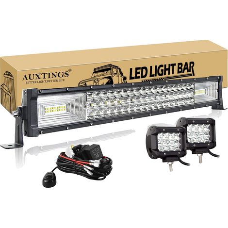 Barra de luz LED, haz combinado, diseño impermeable, cable de 22 pulgadas y 270 W. (1/2)