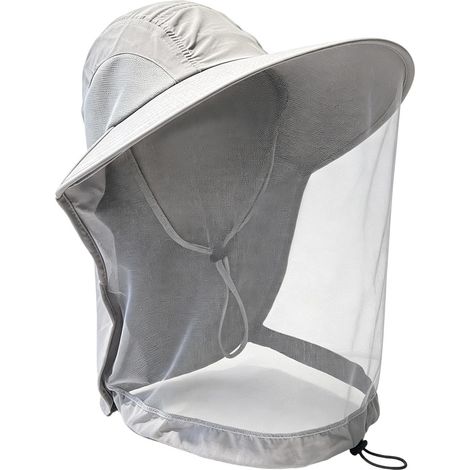 Sombrero de pescador para hombre - Transpirable, con protección solar y cobertura facial - Sombrero de pescador de ala ancha - Ideal para jardinería, verano, paseos en bote, kayak, senderismo, acampad
