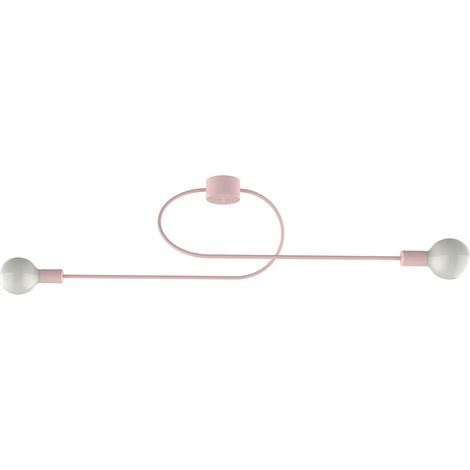 LUMICOM  DUETTO Plafoniera, 2X E27, max 42W, metallo, rosa, L100cm (1/2)