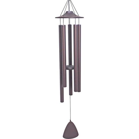 Windspiel für den Außenbereich, dekoratives Windspiel, 115 cm (45 Zoll), Metall, braun, tiefe Töne, 5-stimmige Klangröhren, für Garten, Terrasse und Zuhause (1/5)