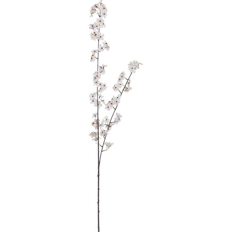 Planta rama de cerezo decorativa artificial blanca 15x15x113h cm (1/5)