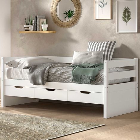 Lit banquette Maggie - avec 3 tiroirs de rangement - 90 x 200cm - (1/5)