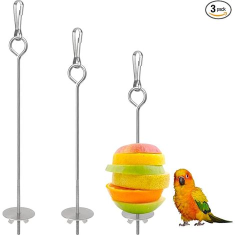 brochette d'oiseau brochette de Perroquet mangeoire en Acier Inoxydable (1/5)