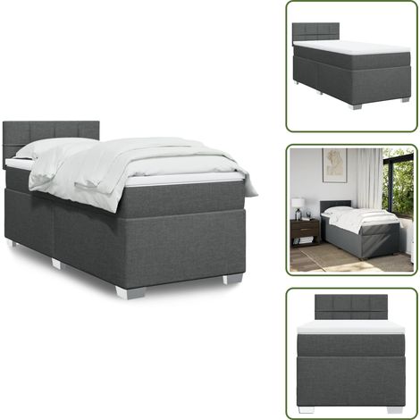 Boxspringbett mit Matratze Dunkelgrau 100x200 cm Stoff - Boxspringbett - Doppelbett - Bettsofa - Schlafsystem - Polsterbett